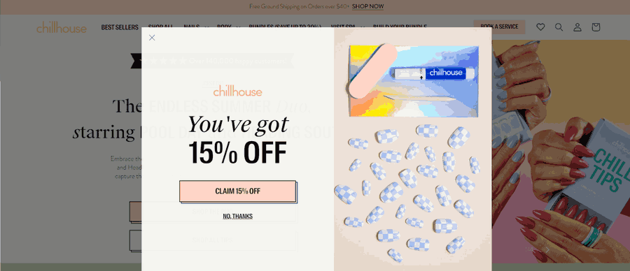 30 Stunning Website Pop-Up Examples From Experts 14 Chillhouse website screenshot