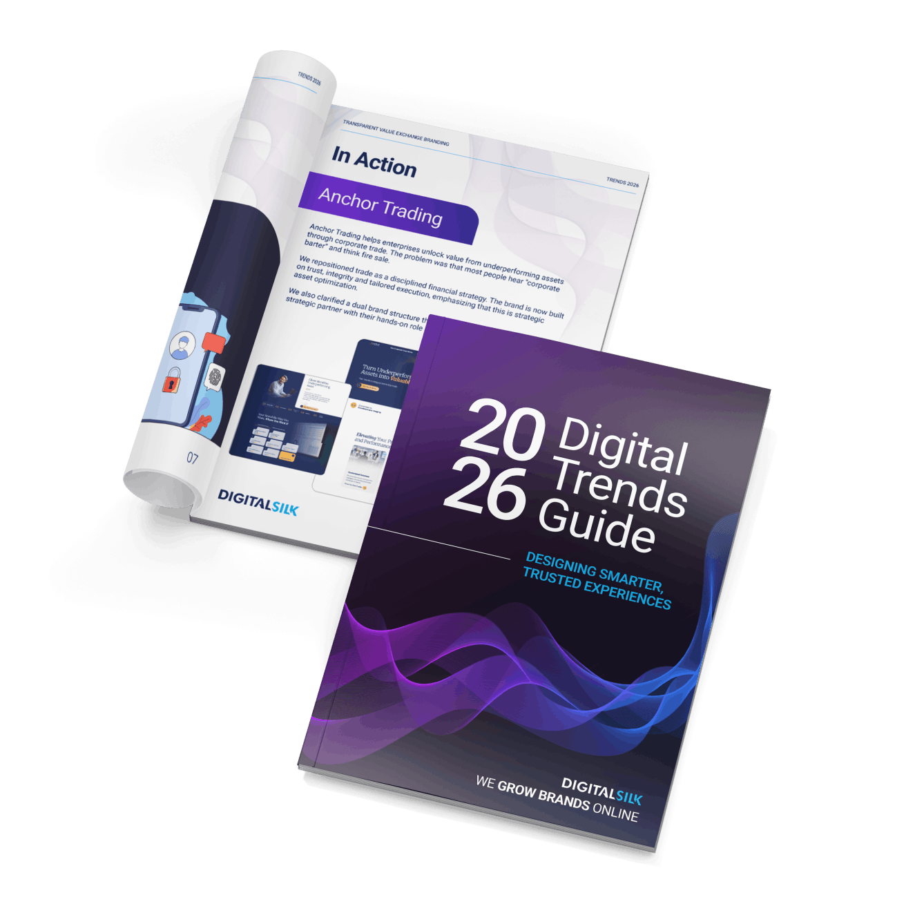 2026 Digital Trends Guide promotional mockup with marketing materials