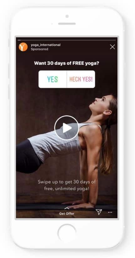 Top Instagram Ad Examples For B2C Retail & The Best Practices That Drove Their Results 3 Instagram ad example: Yoga International