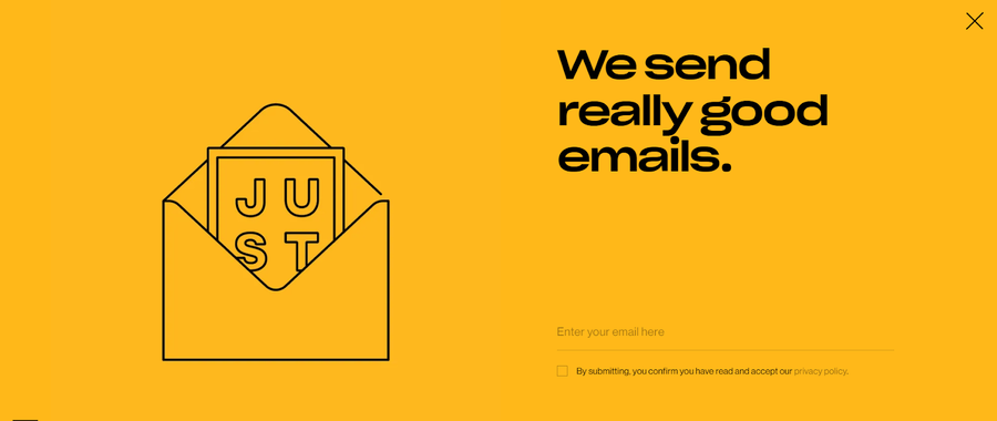 30 Stunning Website Pop-Up Examples From Experts 18 JUST Egg website screenshot