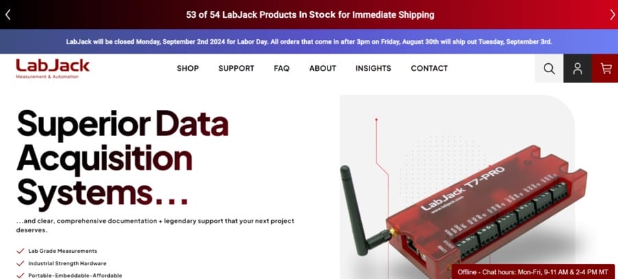 30 Best Shopify Store Examples For Inspiration 33 LabJack website screenshot