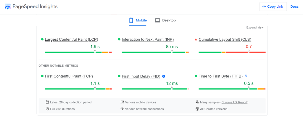 Top Tips & Extensions To Optimize Magento Performance & Boost Site Speed 10 A screenshot of Geissele Automatics' Google PageSpeed Insights score