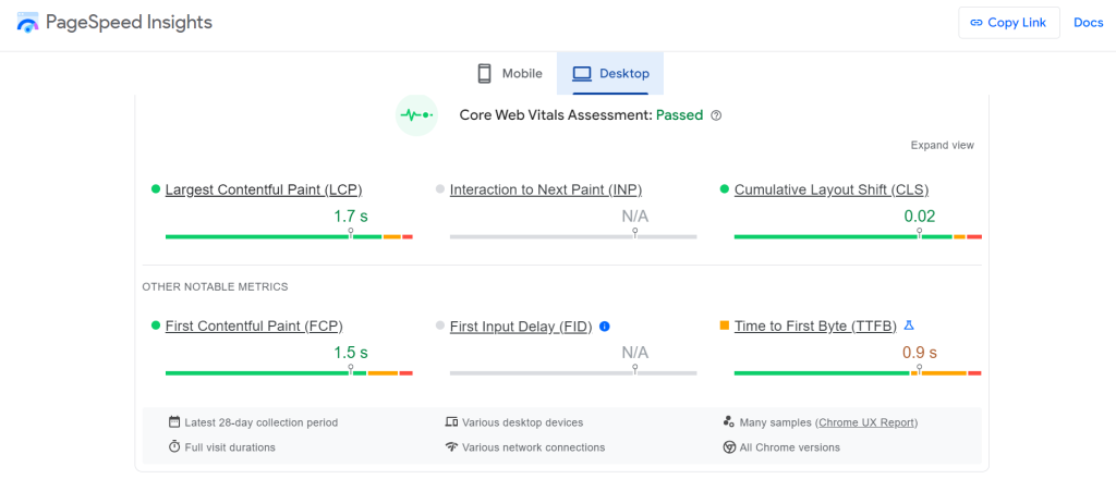 Top Tips & Extensions To Optimize Magento Performance & Boost Site Speed 11 A screenshot of Smallwood's Google PageSpeed Insights score