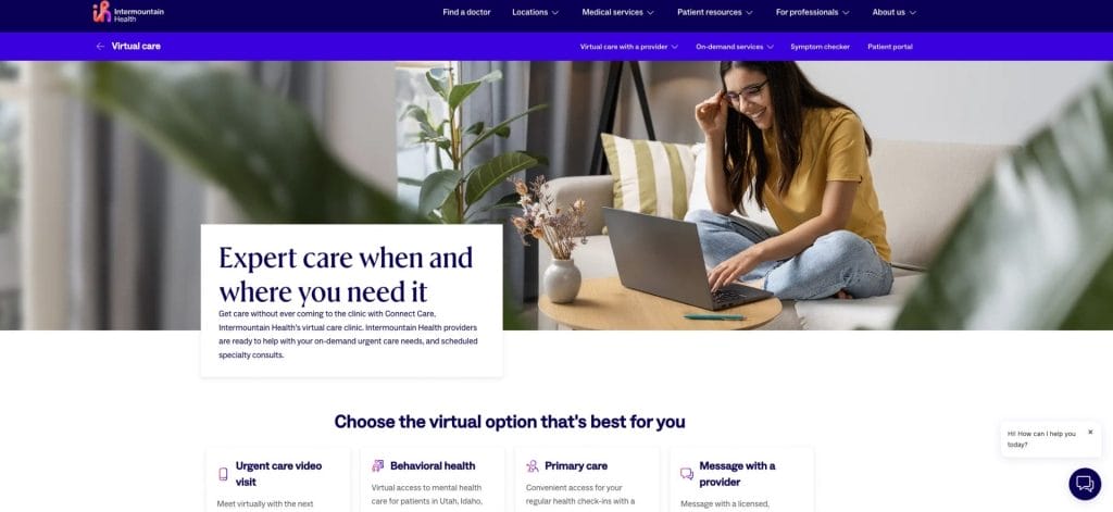 15 Healthcare Marketing Strategies For 2025 ROI 7 Intermountain Healthcare homepage screenshot