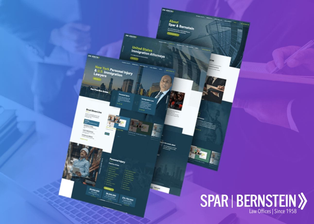 Spar & Bernstein website design showcasing trusted immigration legal services, corporate immigration solutions, and informative legal resources through modern, professional layouts.