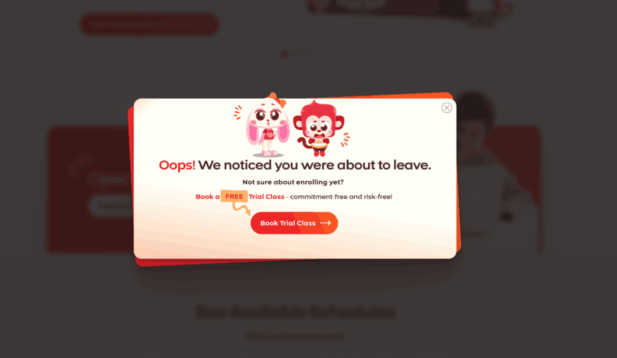 30 Stunning Website Pop-Up Examples From Experts 4 Spark Education website screenshot