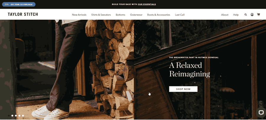 30 Best Shopify Store Examples For Inspiration 5 Taylor Stitch website screenshot