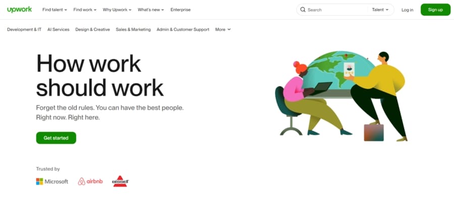 10 Types Of eCommerce Websites & Business Models 5 Upwork website screenshot