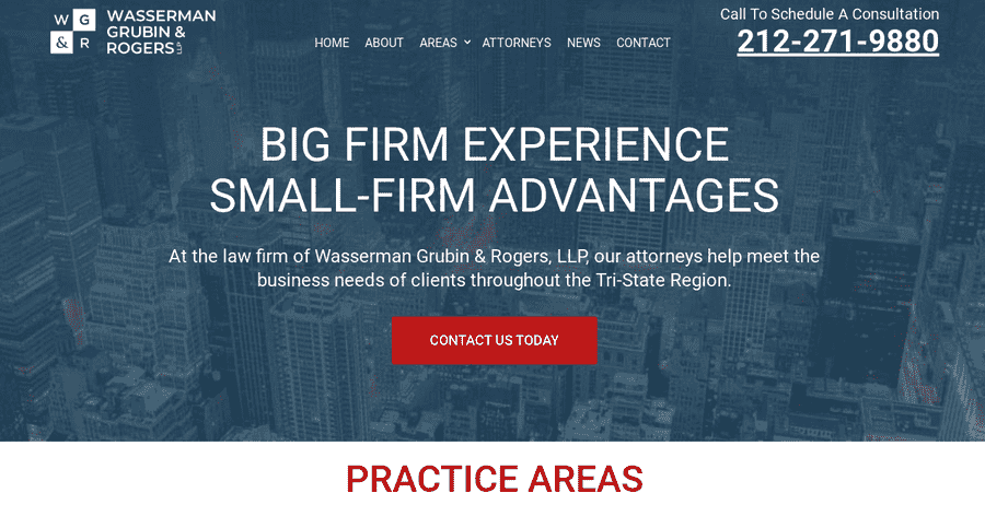 20 Best Law Firm Branding Ideas 21 Wasserman Grubin & Rogers website screenshot