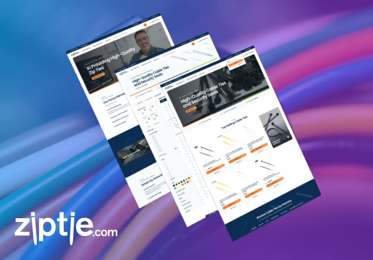 ZipTie Shopify ecommerce website redesign featuring responsive product pages and mobile-first shopping experience