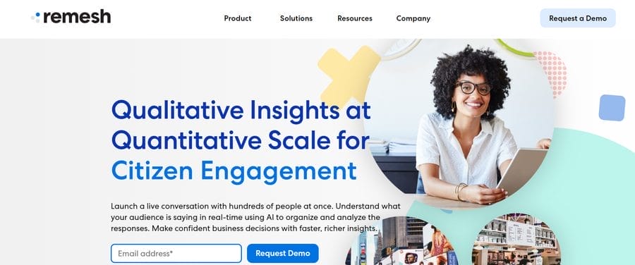 Artificial Intelligence In Business: Benefits, Impact & 6 Industry Examples 7 Remesh website homepage screenshot