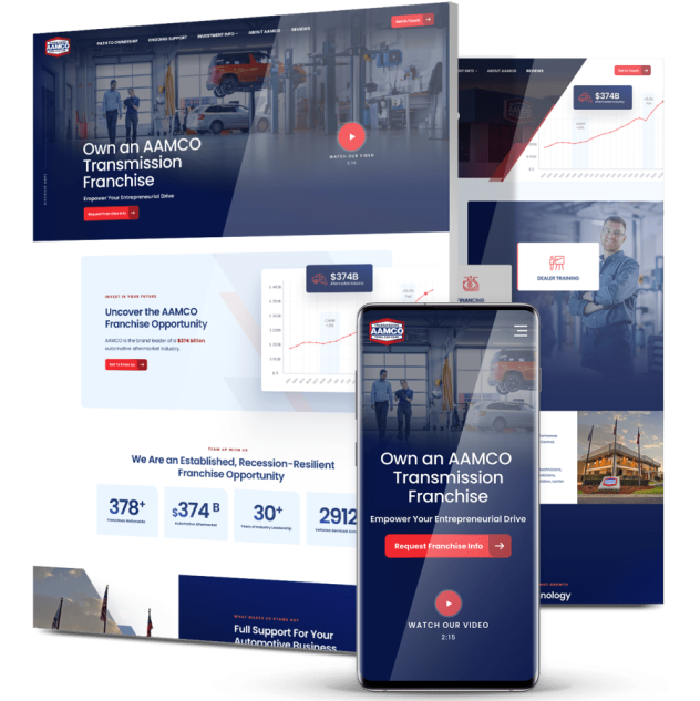 Image showing AAMCO’s website design on desktop and mobile