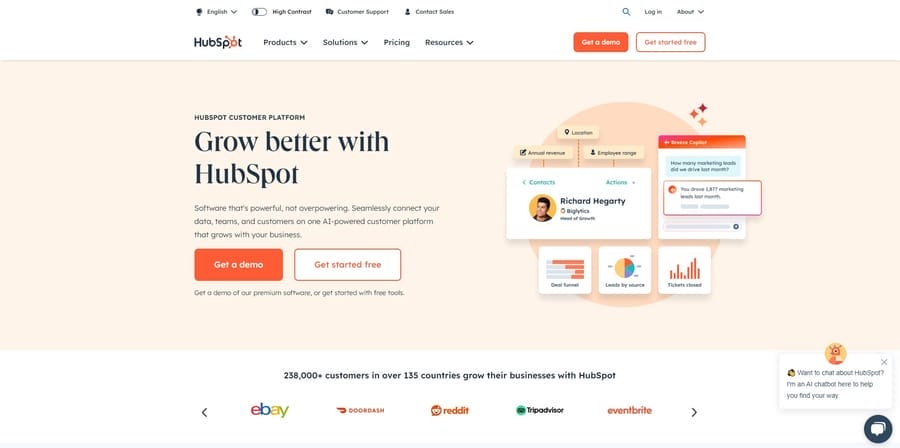 How To Create An Effective B2B Website Strategy In 2025 2 HubSpot website screenshot