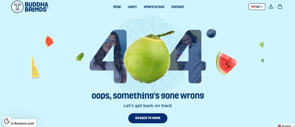 30 Best 404 Pages For 2026 Inspiration 20 A screenshot of Buddha Brands' 404 page