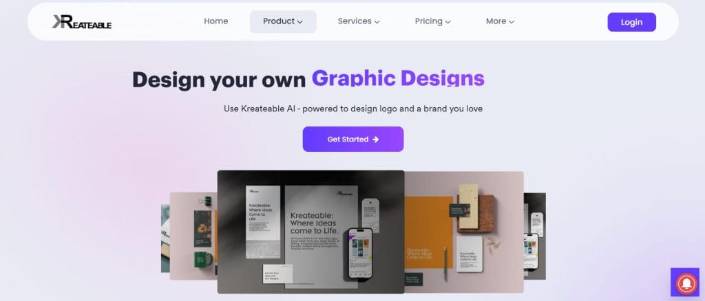 10 Best AI Logo Generators + Are They Worth It In 2025? 9 A screenshot of Kreateable's AI logo generator website