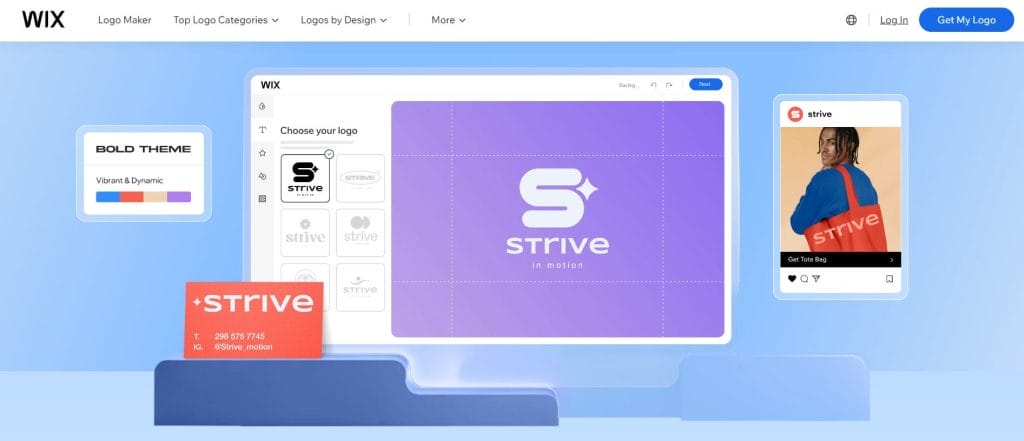 10 Best AI Logo Generators + Are They Worth It In 2025? 1 A screenshot of Wix's AI logo generator website