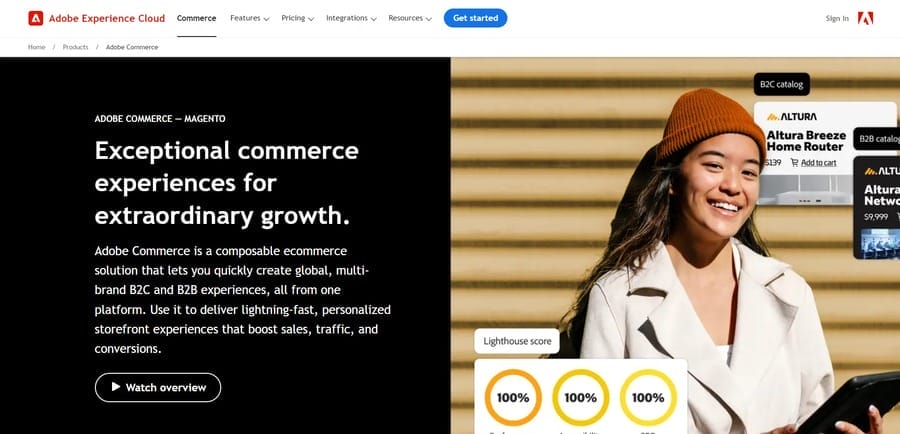 15 Best B2B eCommerce Platforms 11 Adobe Commerce website screenshot