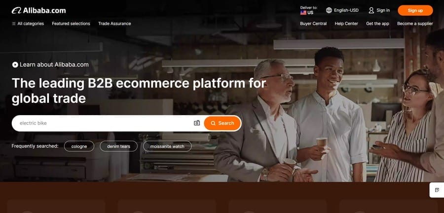 15 Best B2B eCommerce Platforms 9 Alibaba website screenshot