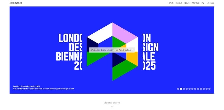25 Best Branding Agencies In The USA In 2026 2 Pentagram website screenshot