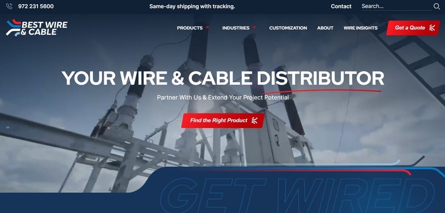 20 Best Font Pairs For Impressive Branding (With Examples) 36 Best Wire and Cable website screenshot