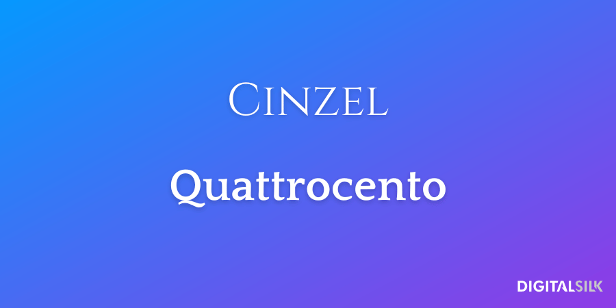 20 Best Font Pairs For Impressive Branding (With Examples) 14 Cinzel and Quattrocento fonts