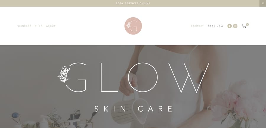 20 Best Font Pairs For Impressive Branding (With Examples) 12 Glow Skincare and Beauty website screenshot