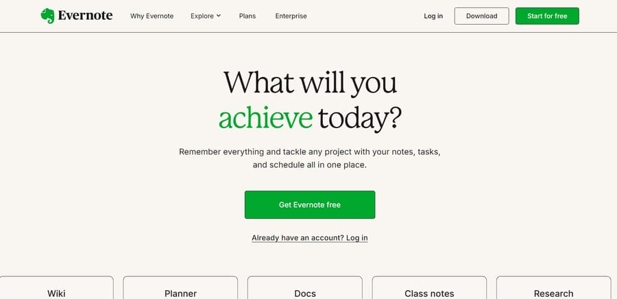 25 Best Homepage Designs For Inspiration In 2025 12 Evernote website screenshot