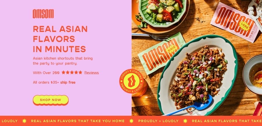 25 Best Homepage Designs For Inspiration In 2025 17 Omsom website screenshot