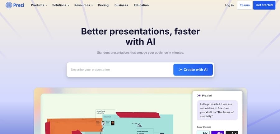 25 Best Homepage Designs For Inspiration In 2025 20 Prezi website screenshot