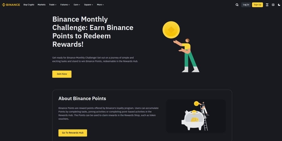 Top 13 Crypto Web Design Tips & Best Practices 7 Binance website screenshot