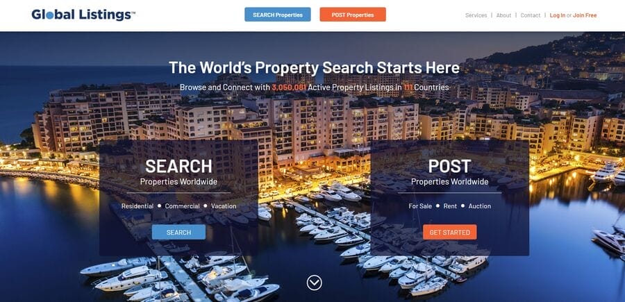 Discover The 30 Best Real Estate Agent Websites In 2025 26 Global Listings website screenshot