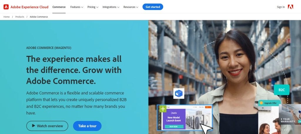 7 Best Shopify Alternatives To Drive Sales In 2025 3 Adobe Commerce's website homepage