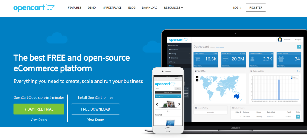 7 Best Shopify Alternatives To Drive Sales In 2025 6 OpenCart's website homepage