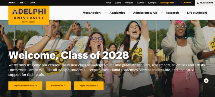 30 Best University Websites With Impressive Designs 13 Adelphi University website screenshot