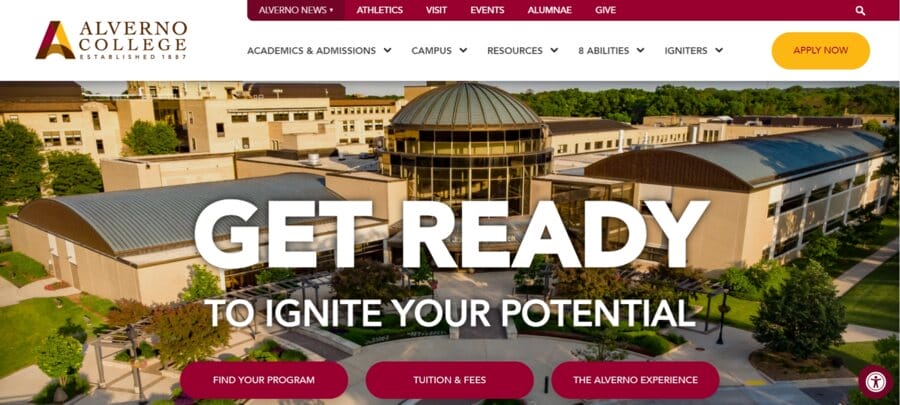 30 Best University Websites With Impressive Designs 26 Alverno College website screenshot
