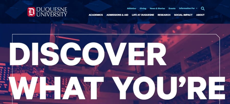 30 Best University Websites With Impressive Designs 14 Duquesne University website screenshot