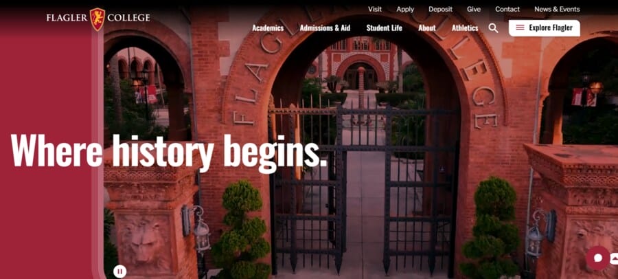 30 Best University Websites With Impressive Designs 28 Flagler College website screenshot