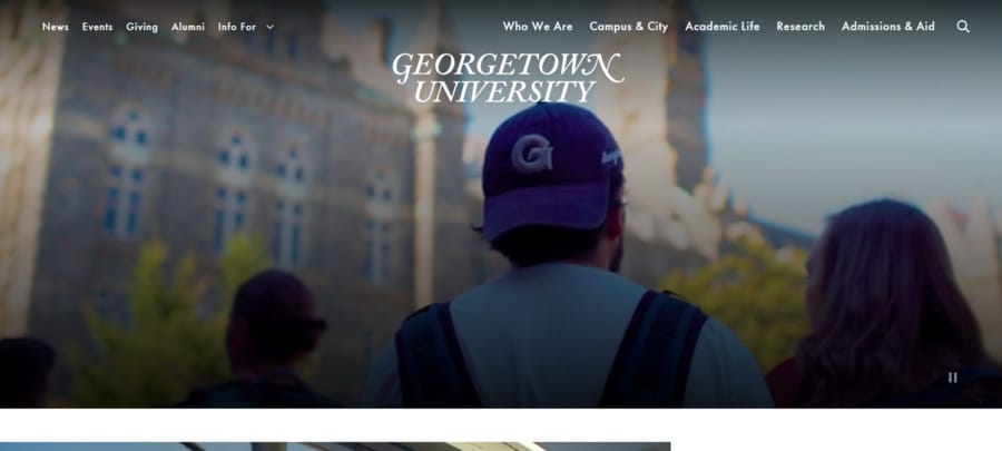 30 Best University Websites With Impressive Designs 17 Georgetown University website screenshot
