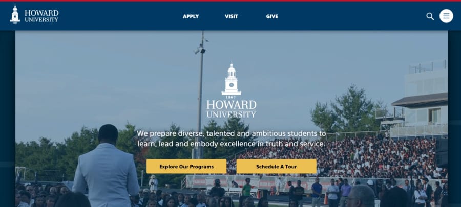 30 Best University Websites With Impressive Designs 16 Howard University website screenshot