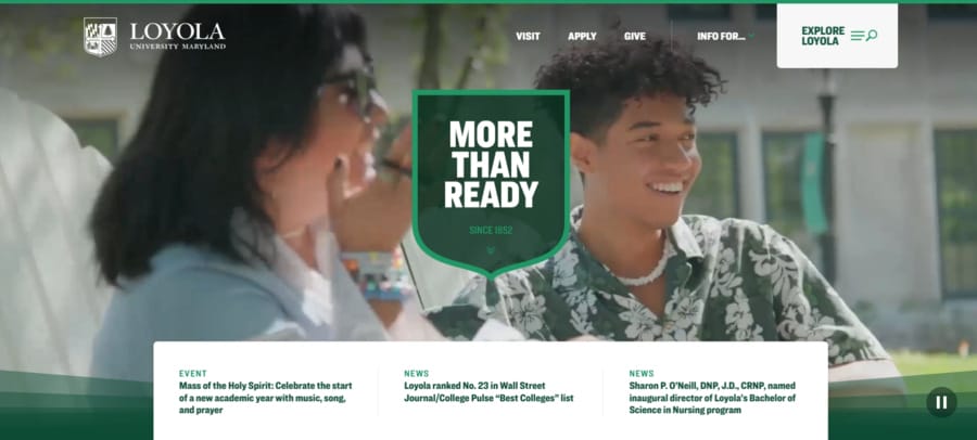 30 Best University Websites With Impressive Designs 30 Loyola University Maryland website screenshot