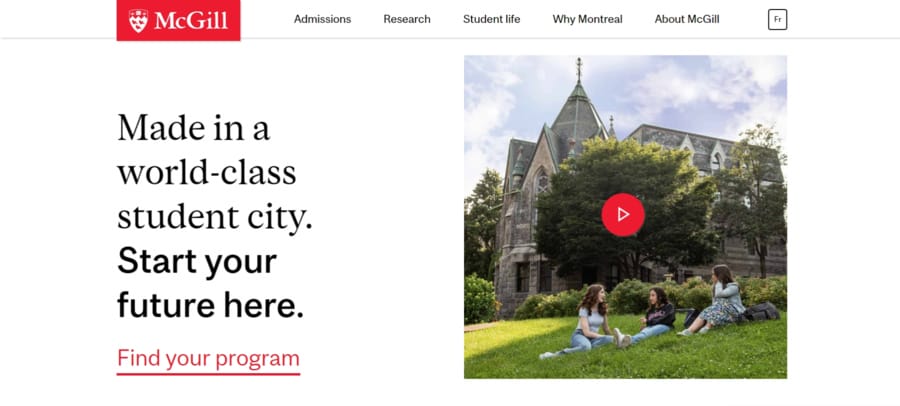 30 Best University Websites With Impressive Designs 29 McGill University website screenshot