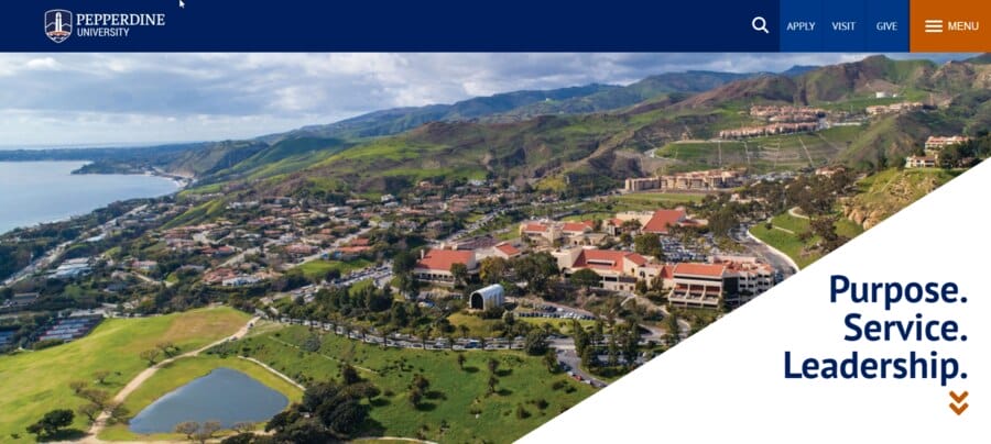 30 Best University Websites With Impressive Designs 5 Pepperdine University website screenshot