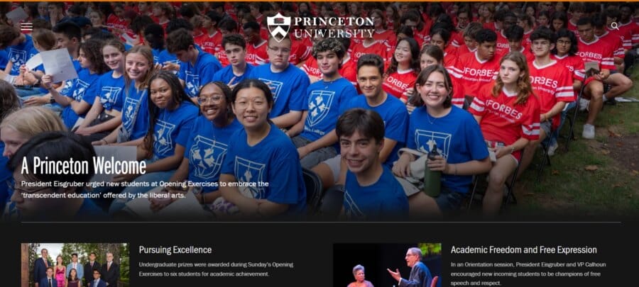 30 Best University Websites With Impressive Designs 6 Princeton University website screenshot