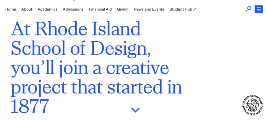 30 Best University Websites With Impressive Designs 8 Rhode Island School of Design website screenshot