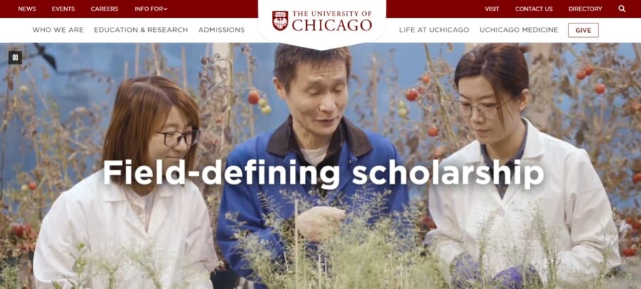 30 Best University Websites With Impressive Designs 4 University of Chicago website screenshot
