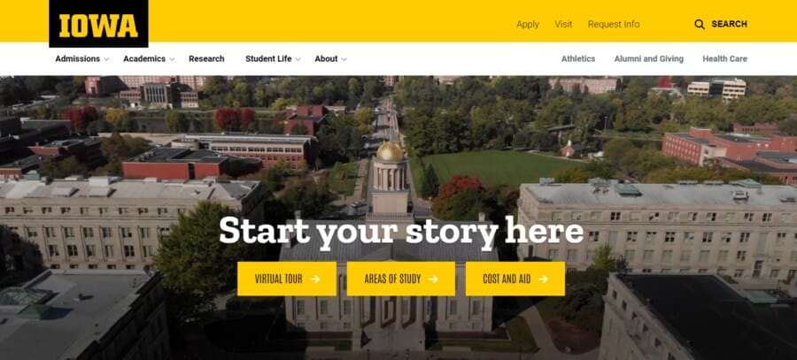 30 Best University Websites With Impressive Designs 18 University of Iowa website screenshot