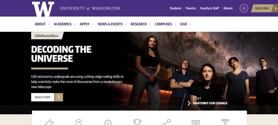 30 Best University Websites With Impressive Designs 19 University of Washington website screenshot