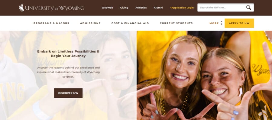 30 Best University Websites With Impressive Designs 3 University of Wyoming website screenshot