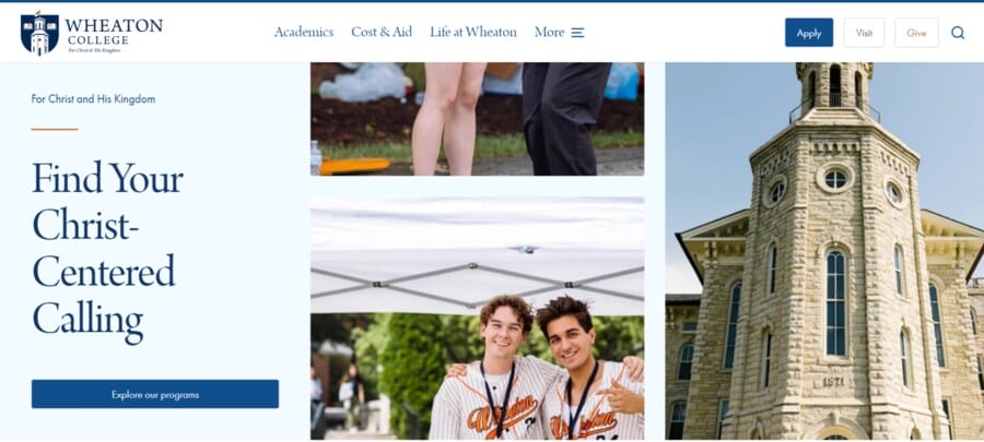 30 Best University Websites With Impressive Designs 21 Wheaton College website screenshot