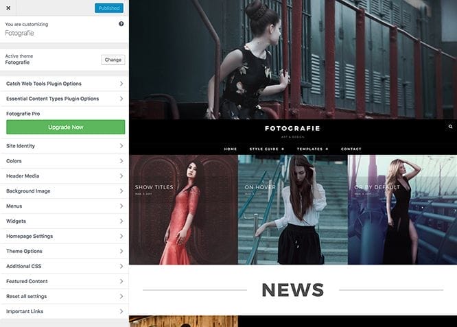 35 Best WordPress Themes In 2026 (Free & Paid) 19 Fotografie WordPress theme in action